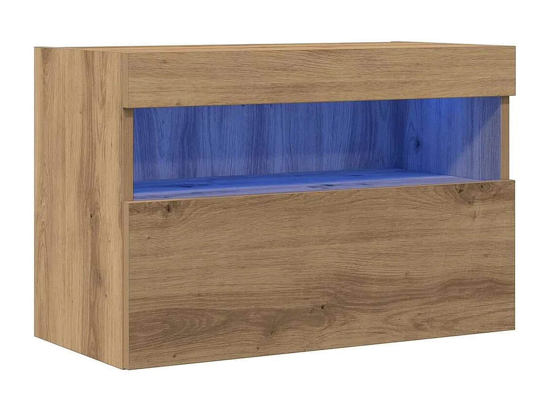Tv-wandmeubel | TV-kast | Tv-Bank met LED 60x30x40 cm artisanaal eiken
