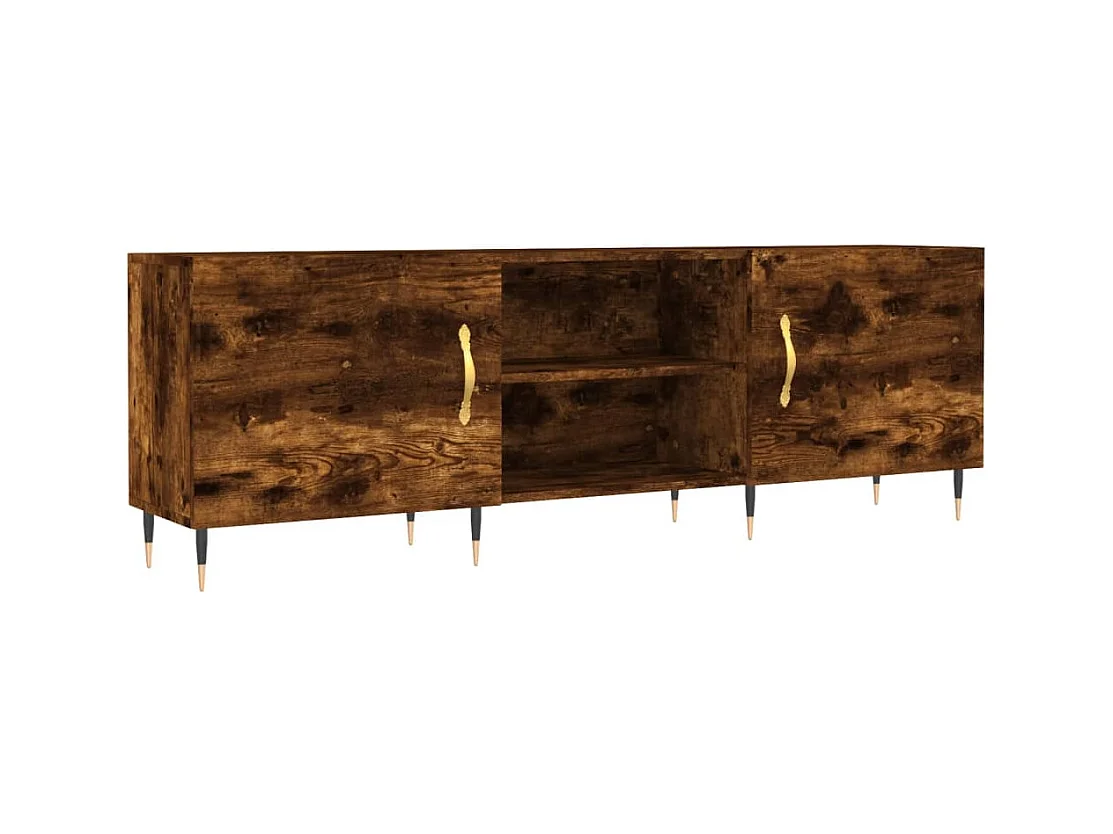 Meuble TV | Banc TV | Armoire TV chêne fumé 150x30x50 cm bois d'ingénierie