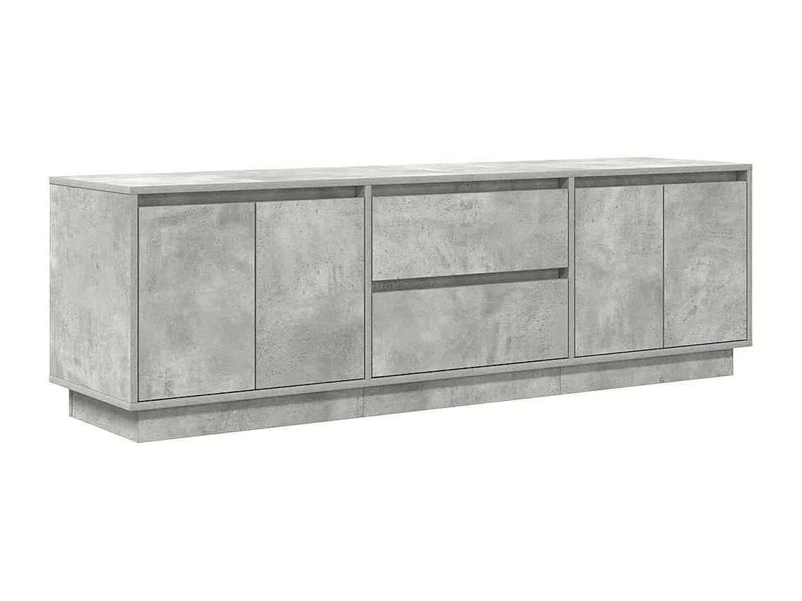 Meuble TV | Banc TV | Armoire TV avec lumières LED gris béton 160,5x41x50 cm