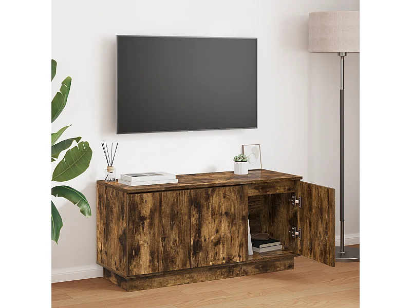meuble TV | Banc TV | Armoire TV Chêne Fumé 100x38x49 cm Bois d'ingénierie