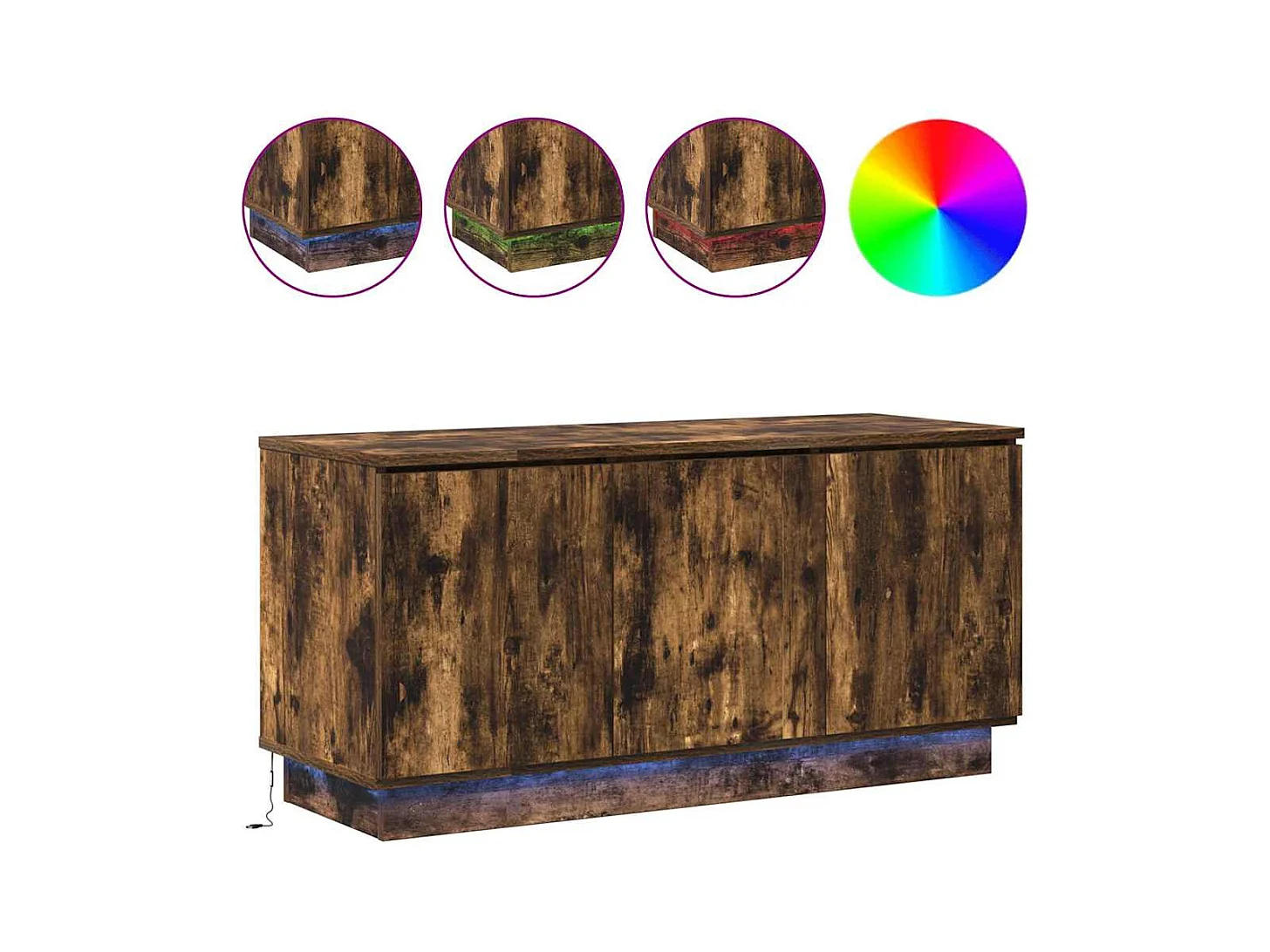 meuble TV | Banc TV | Armoire TV Chêne Fumé 100x38x49 cm Bois d'ingénierie