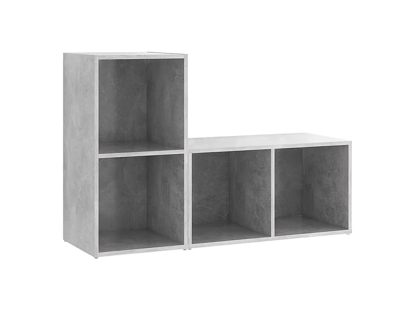 Muebles de salón | Gabinetes de TV |  Muebles de TV 2 piezas madera ingeniería gris hormigón