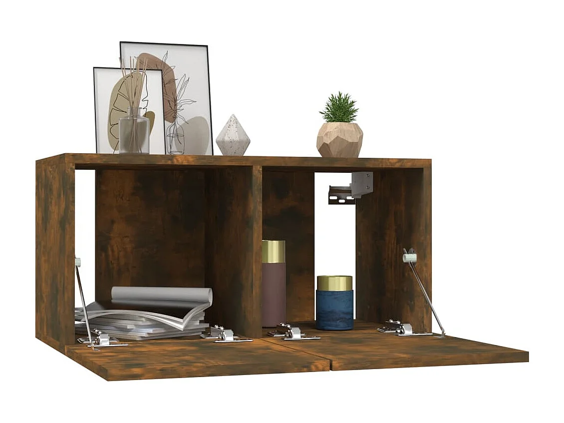 Meubles TV | Bancs TV | Armoires TV muraux 4 pcs Chêne fumé 60x30x30cm Bois d'ingénierie