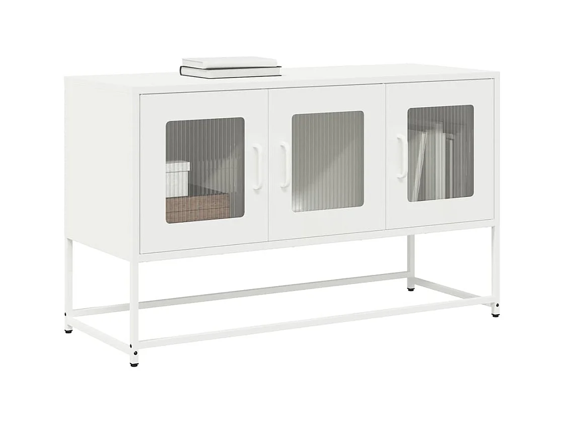 Mueble para TV  | Gabinete de TV |  Mueble de salón acero laminado en frío blanco 100,5x39x60,5 cm