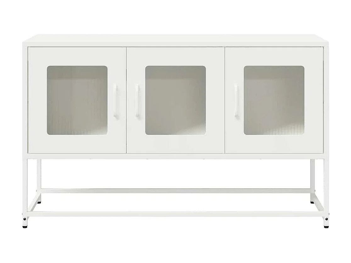 Mueble para TV  | Gabinete de TV |  Mueble de salón acero laminado en frío blanco 100,5x39x60,5 cm