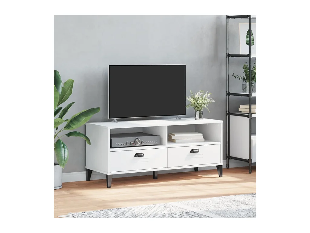 Mueble para TV  | Gabinete de TV |  Mueble de salón VIKEN madera de ingeniería blanco