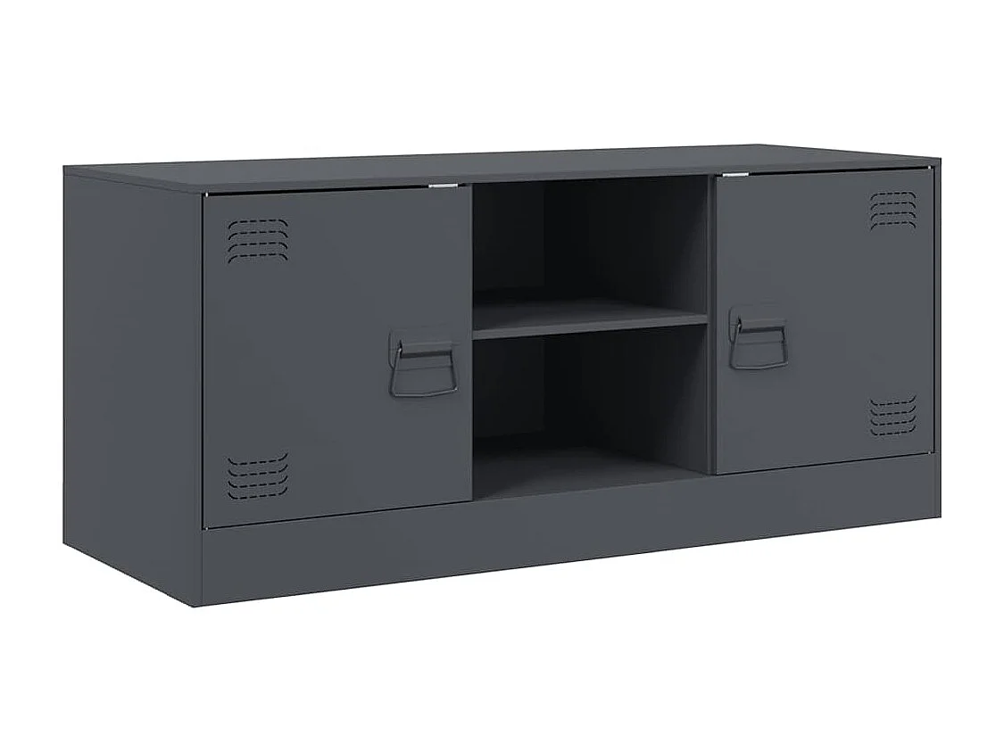 Mueble para TV  | Gabinete de TV |  Mueble de salón de acero gris antracita 99x39x44 cm