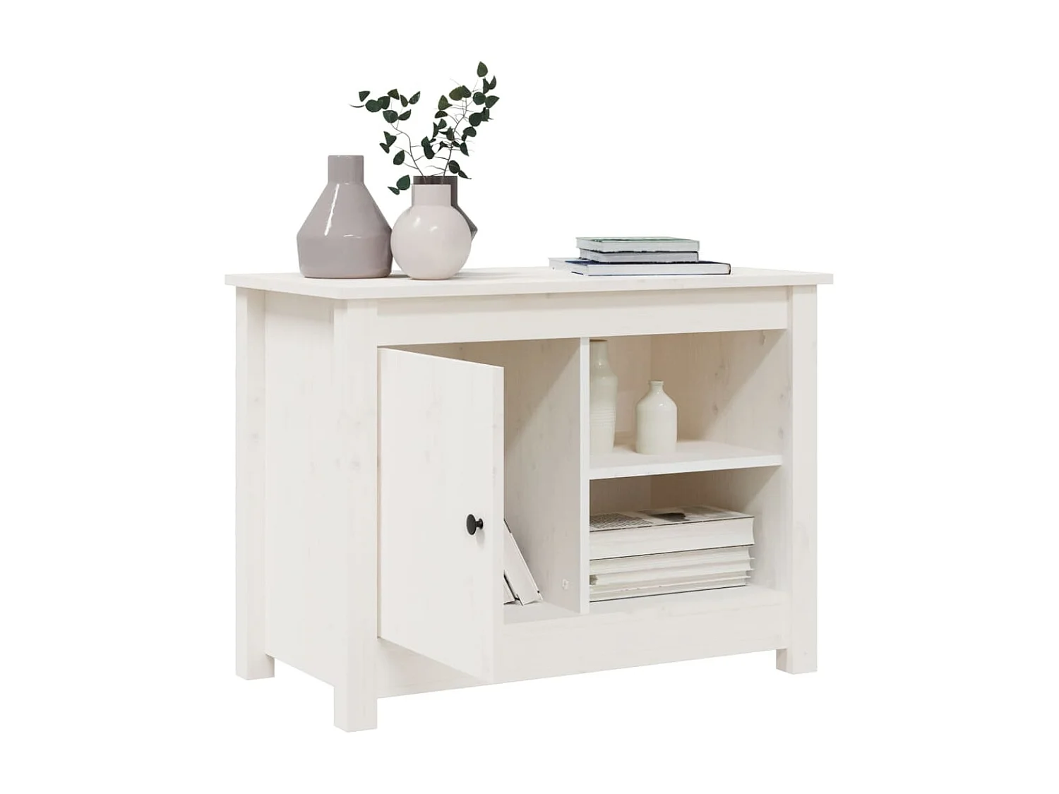 Meuble TV | Banc TV | Armoire TV Blanc 70x36,5x52 cm Bois de pin massif