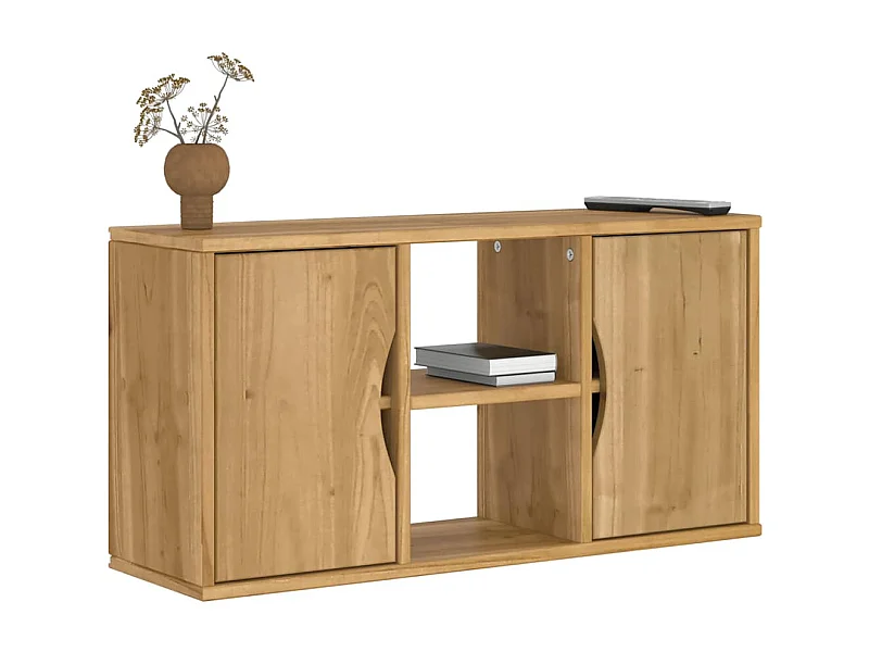 Meuble TV | Banc TV | Armoire TV ODDA 79x24x40 cm bois massif pin