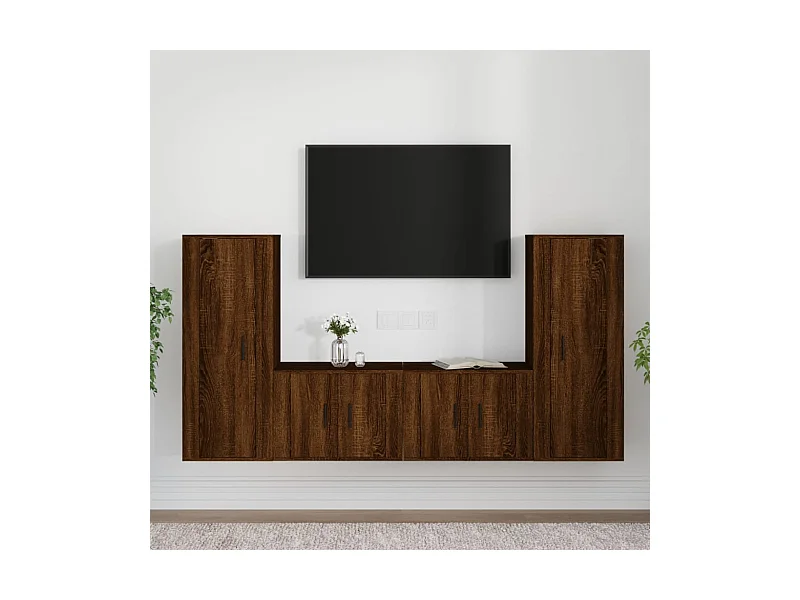 Ensemble de meubles TV | Bancs TV | Armoires TV 4 pcs Chêne marron Bois d'ingénierie