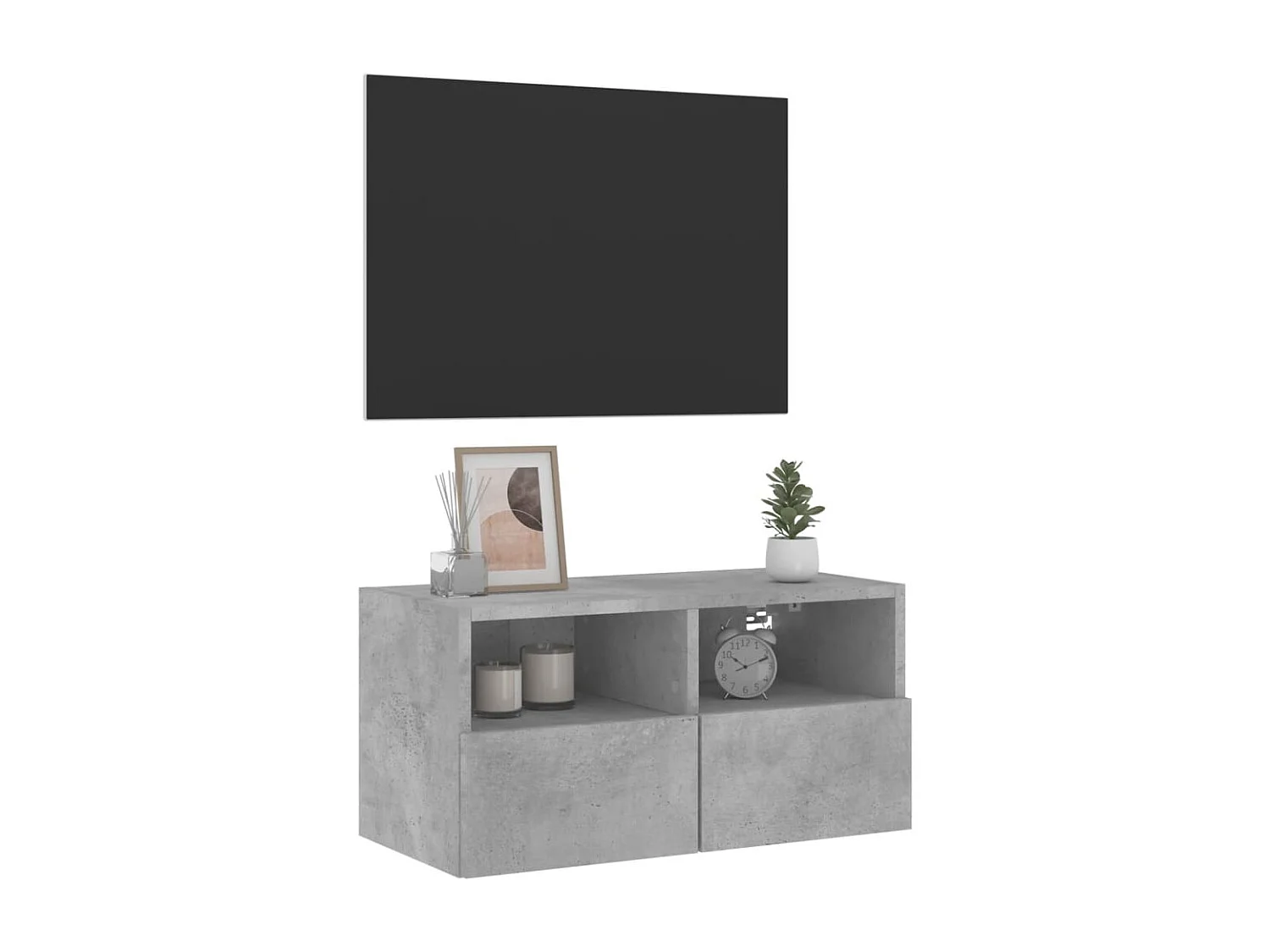 Meuble TV | Banc TV | Armoire TV mural gris béton 60x30x30 cm bois d'ingénierie