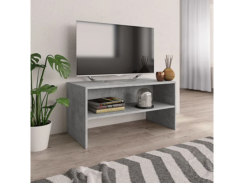 Mueble de TV | Mueble de salón madera contrachapada gris hormigón 80x40x40 cm