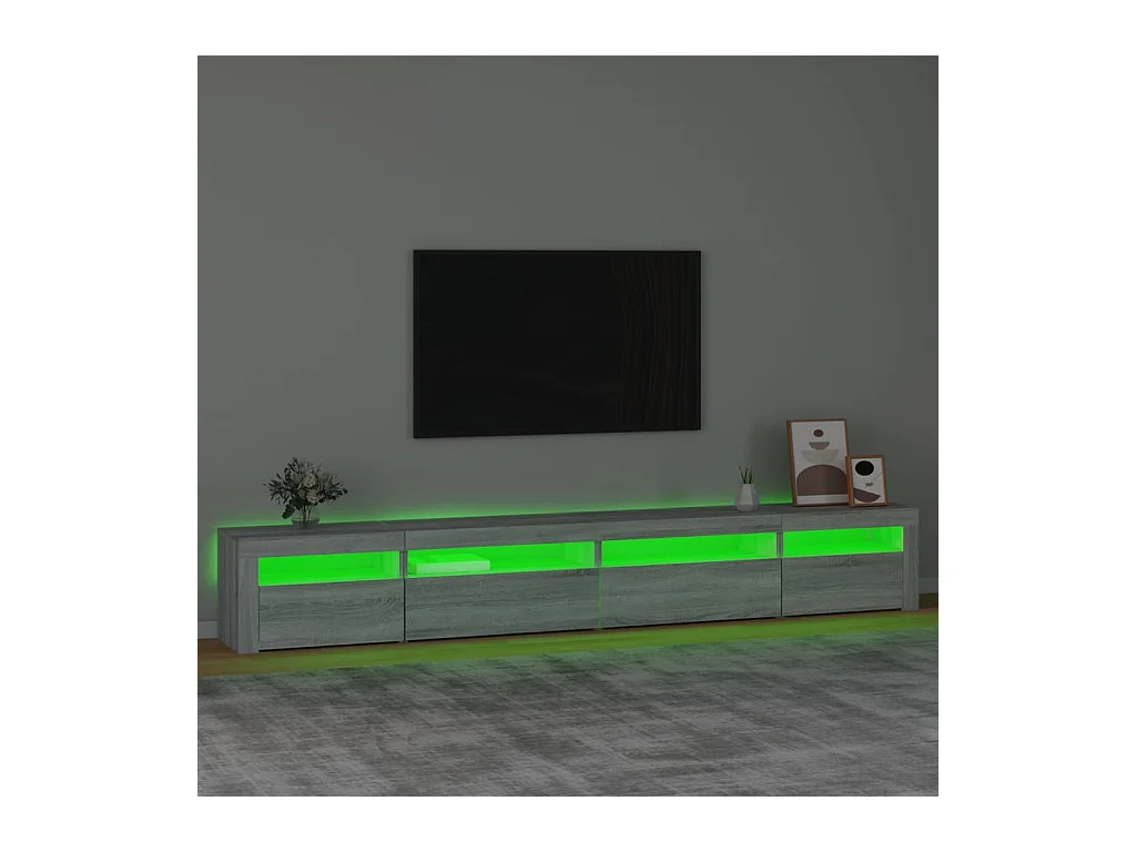 Mueble de TV | Mueble de salón con luces LED gris sonoma 270x35x40 cm