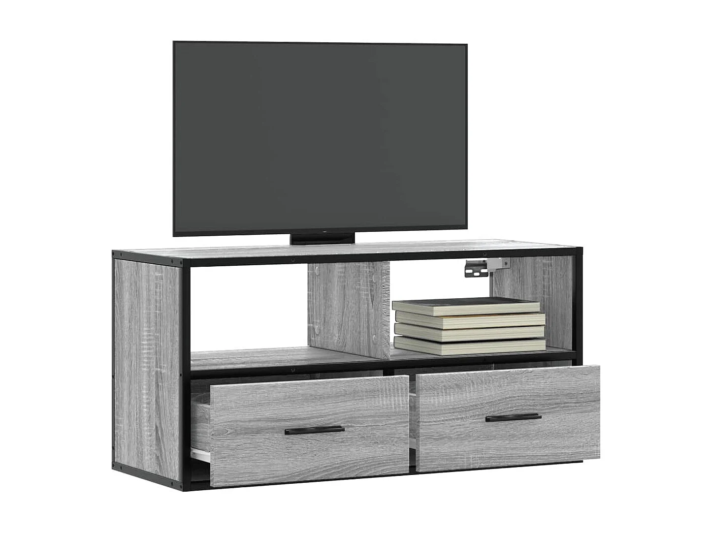 Meuble TV | Banc TV | Armoire TV sonoma gris 80x31x39,5 cm bois d'ingénierie et métal