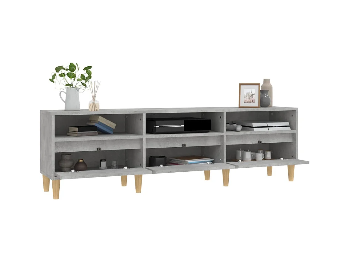 Mueble de TV | Mueble de salón madera contrachapada gris hormigón 150x30x44,5 cm