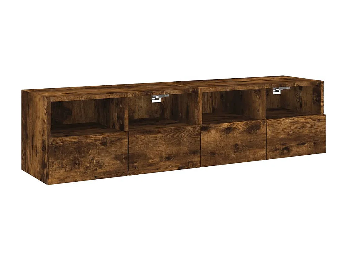 Meubles TV | Bancs TV | Armoires TV muraux 2 pcs chêne fumé 60x30x30cm bois d'ingénierie