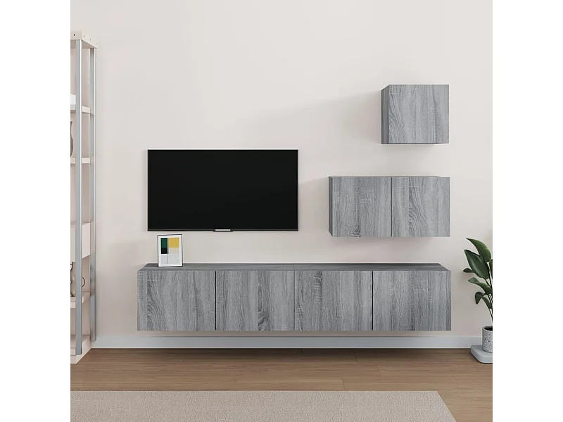 Ensemble de meubles TV | Bancs TV | Armoires TV 4 pcs Sonoma gris Bois d'ingénierie