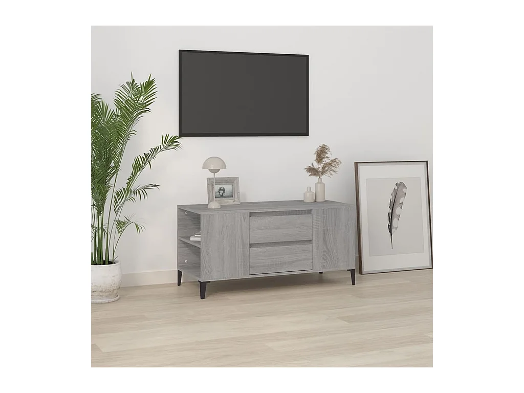 Meuble TV | Banc TV | Armoire TV Sonoma gris 102x44,5x50 cm Bois d'ingénierie