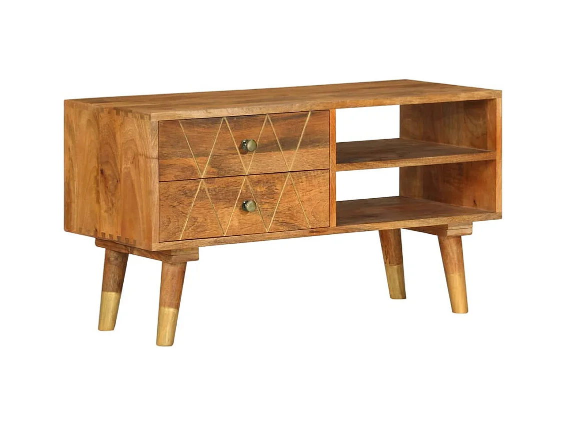 Mueble para TV  | Gabinete de TV |  Mueble de salón de madera maciza de mango 85x35x47 cm