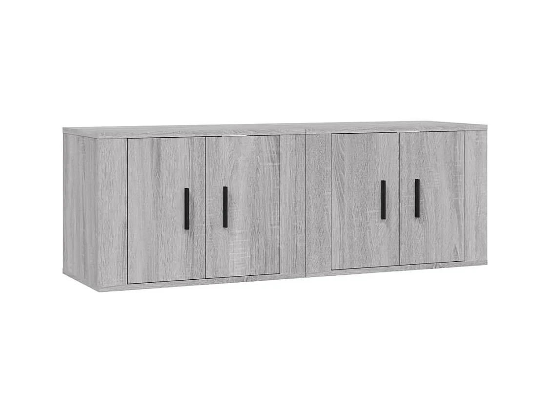 muebles para TV  | Gabinetes de TV |  Muebles de salón de pared 2 uds gris Sonoma 57x34,5x40 cm