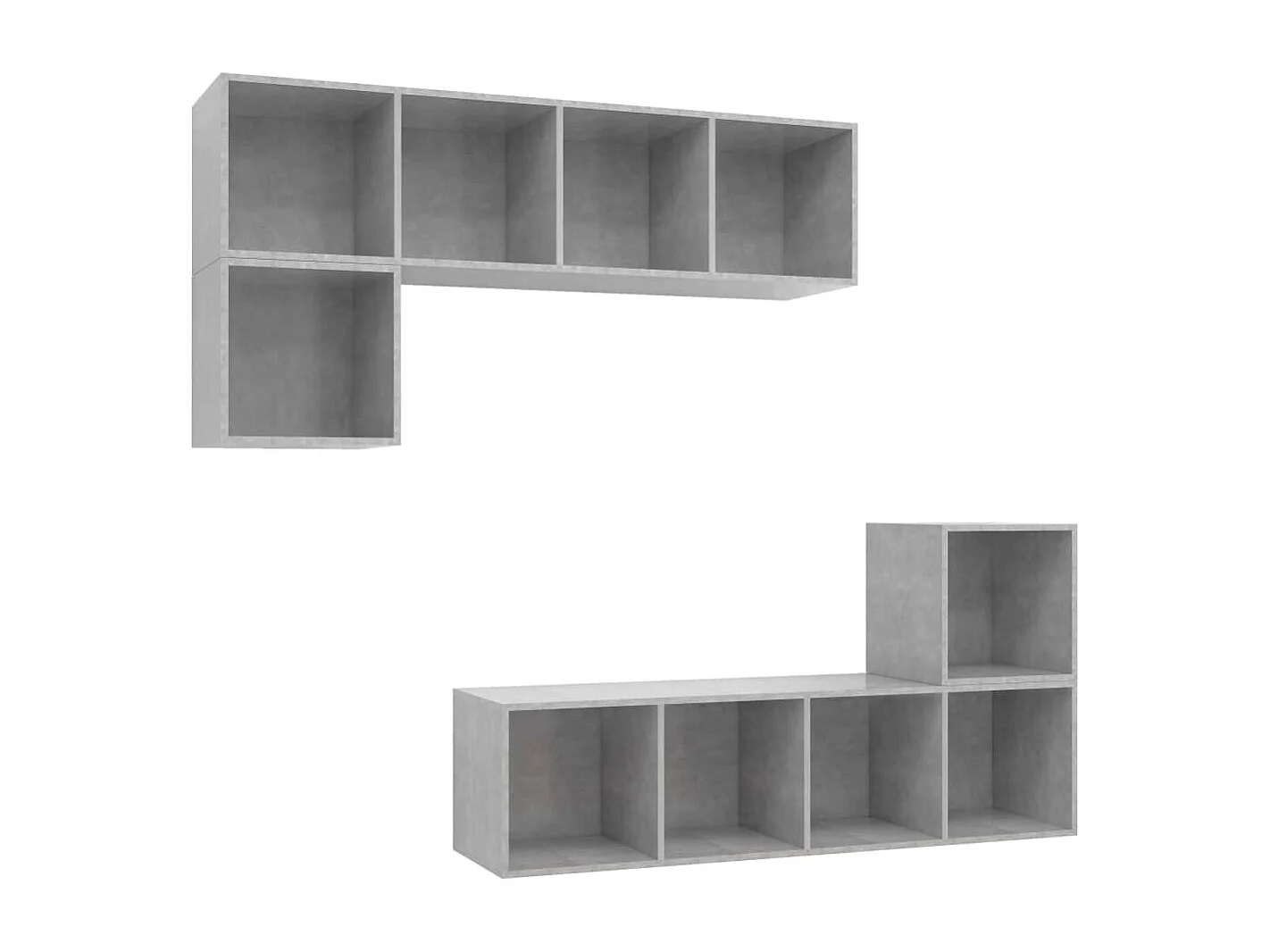 Ensemble de meuble TV | Banc TV | Armoire TV 4 pcs Gris béton Bois d'ingénierie