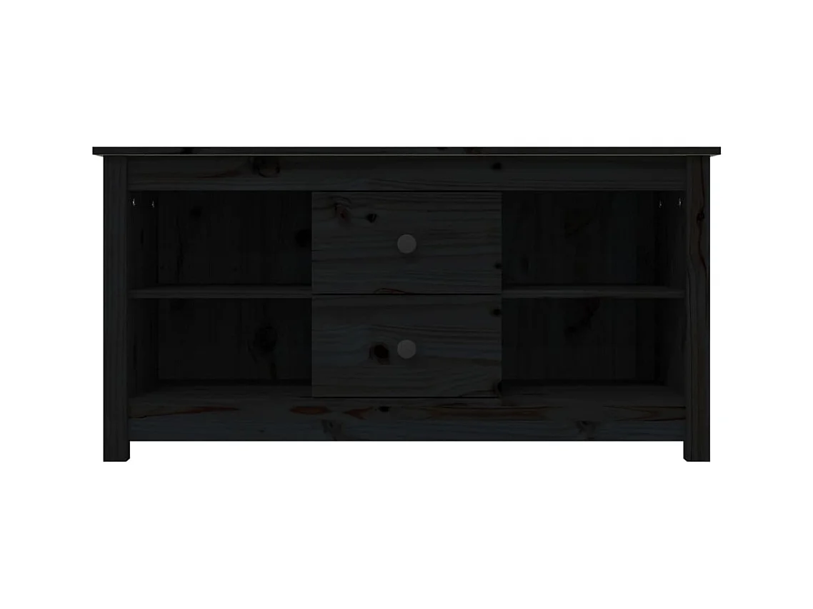 Mueble de TV | Mueble de salón de madera maciza de pino negro 103x36,5x52 cm