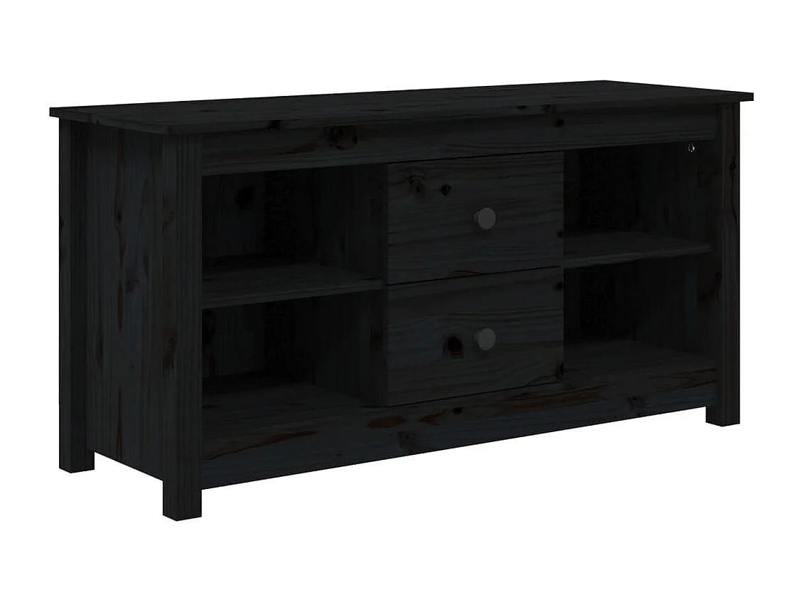 Mueble de TV | Mueble de salón de madera maciza de pino negro 103x36,5x52 cm