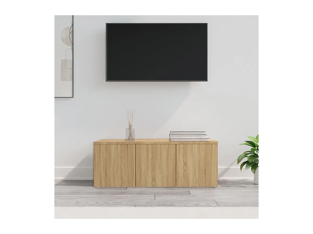 Mueble de TV | Mueble de salón madera contrachapada color roble 80x34x30 cm