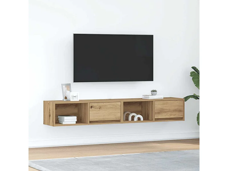 Meuble TV | Banc TV | Armoire TV 2 pcs chêne artisanal 80x31x25,5 cm bois d'ingénierie