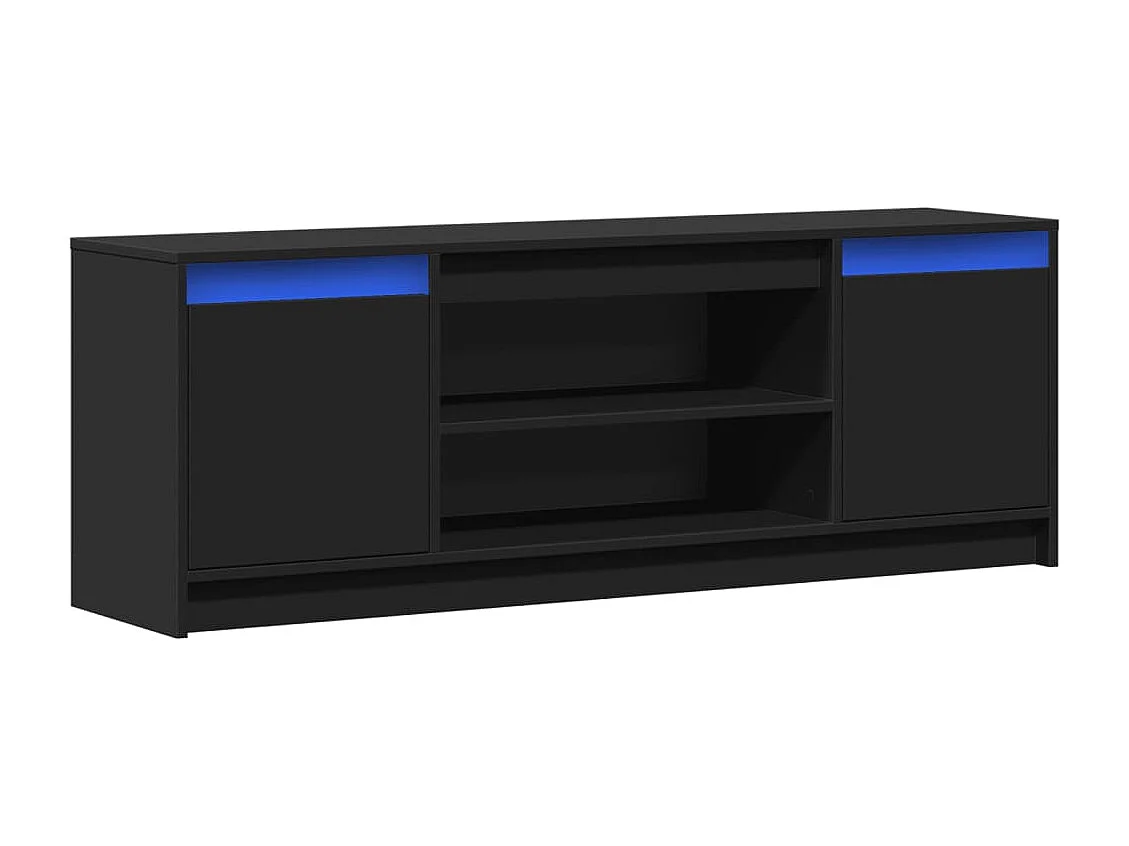Meuble TV | Banc TV | Armoire TV avec LED noir 139,5x34x50 cm bois d'ingénierie