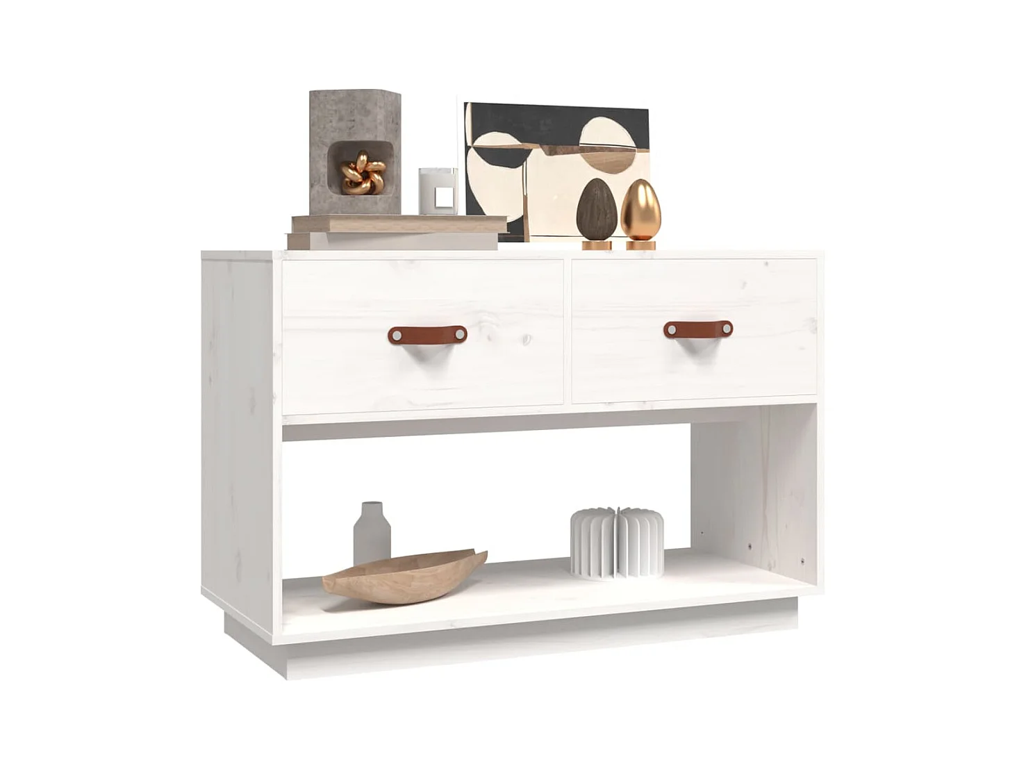 Mueble para TV  | Gabinete de TV |  Mueble de salón madera maciza de pino blanco 90x40x60 cm