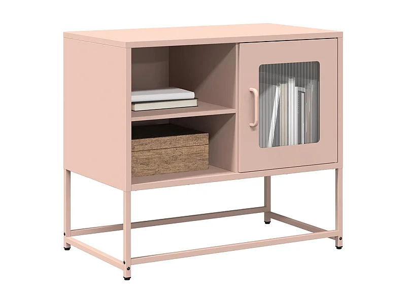 Mueble para TV  | Gabinete de TV |  Mueble de salón de acero rosa 68x39x60,5 cm