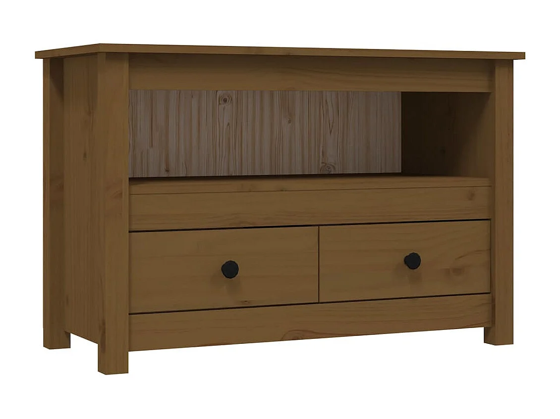 Meuble TV | Banc TV | Armoire TV Marron miel 79x35x52 cm Bois de pin massif