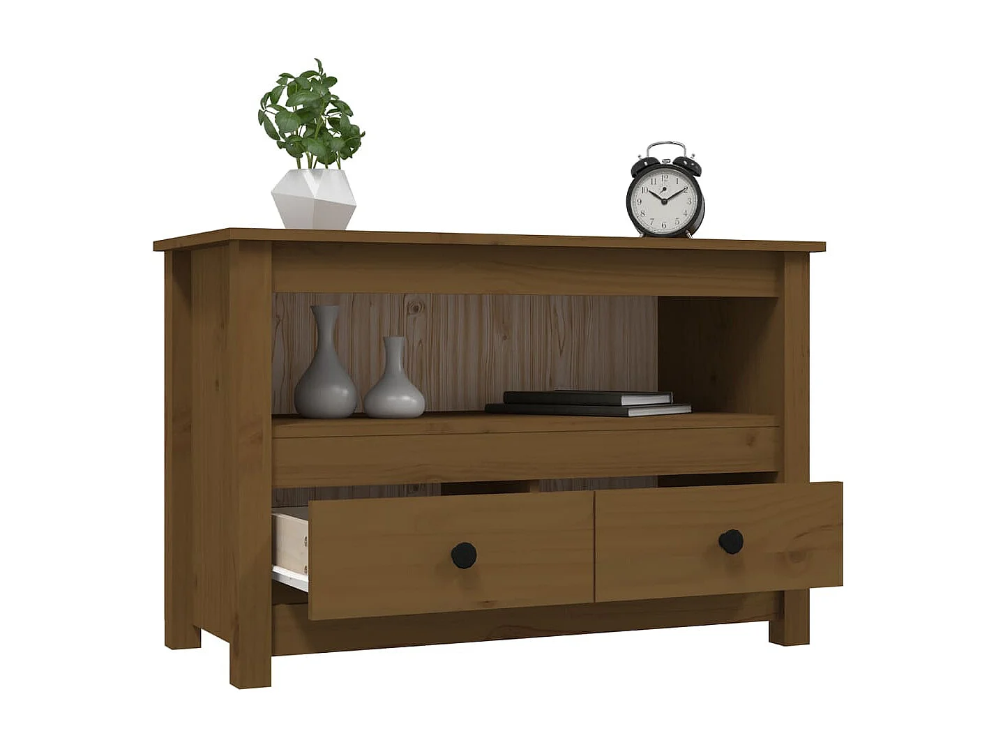 Meuble TV | Banc TV | Armoire TV Marron miel 79x35x52 cm Bois de pin massif