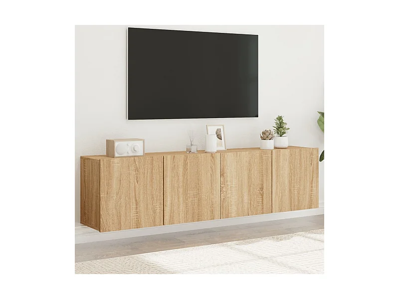 muebles para TV  | Gabinetes de TV |  Muebles de salón de pared 2 unidades roble Sonoma 80x30x41 cm