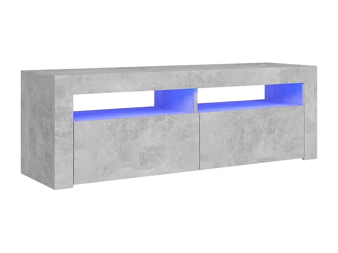 Mueble de TV | Mueble de salón con luces LED gris hormigón 120x35x40 cm