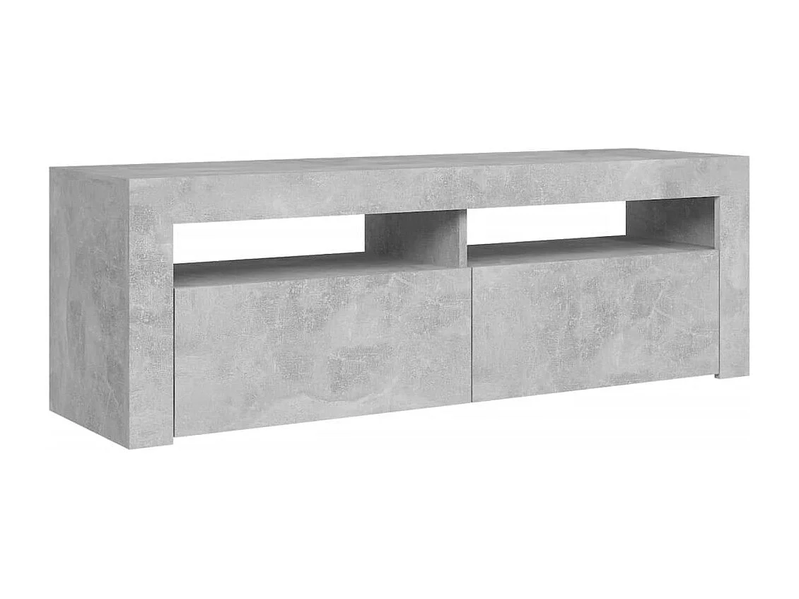 Mueble de TV | Mueble de salón con luces LED gris hormigón 120x35x40 cm