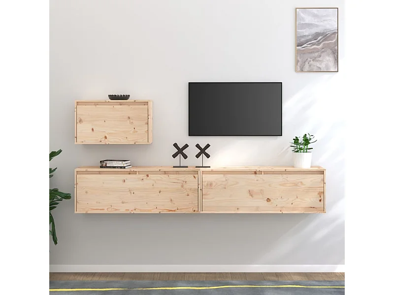 muebles para TV  | Gabinetes de TV |  Muebles de salón 3 piezas madera maciza de pino