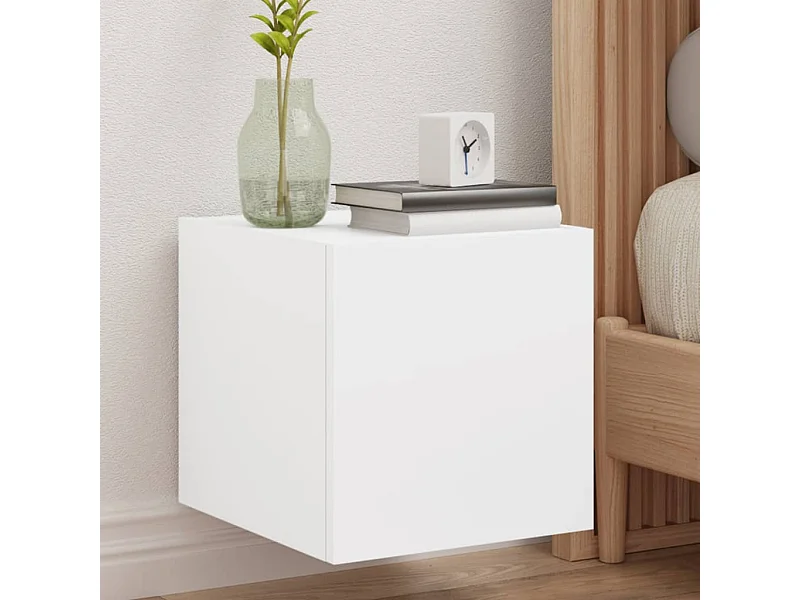 Meuble TV | Banc TV | Armoire TV mural avec lumières LED blanc 30,5x35x30 cm