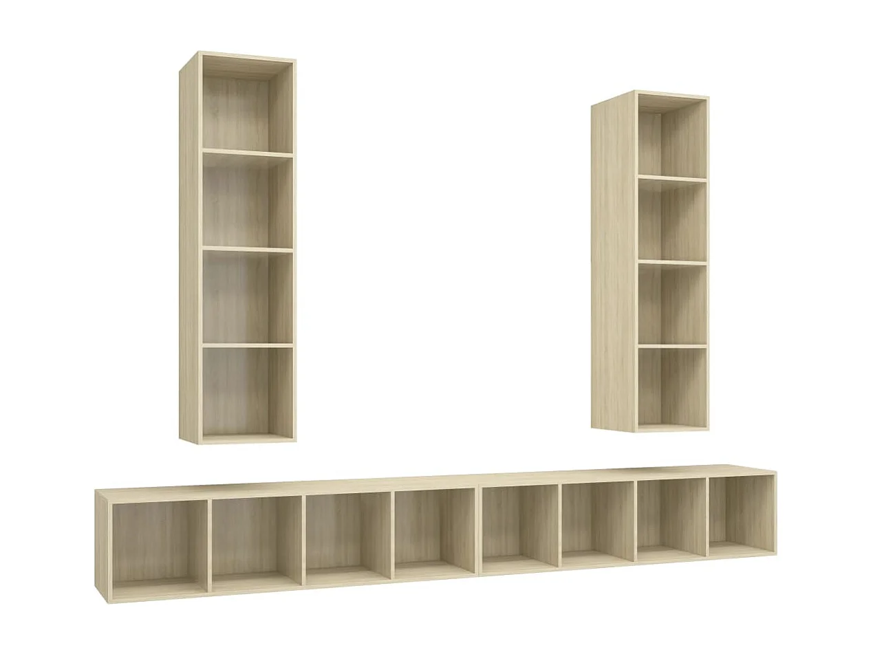 Meubles TV | Bancs TV | Armoires TV muraux 4 pcs Chêne sonoma Bois d'ingénierie