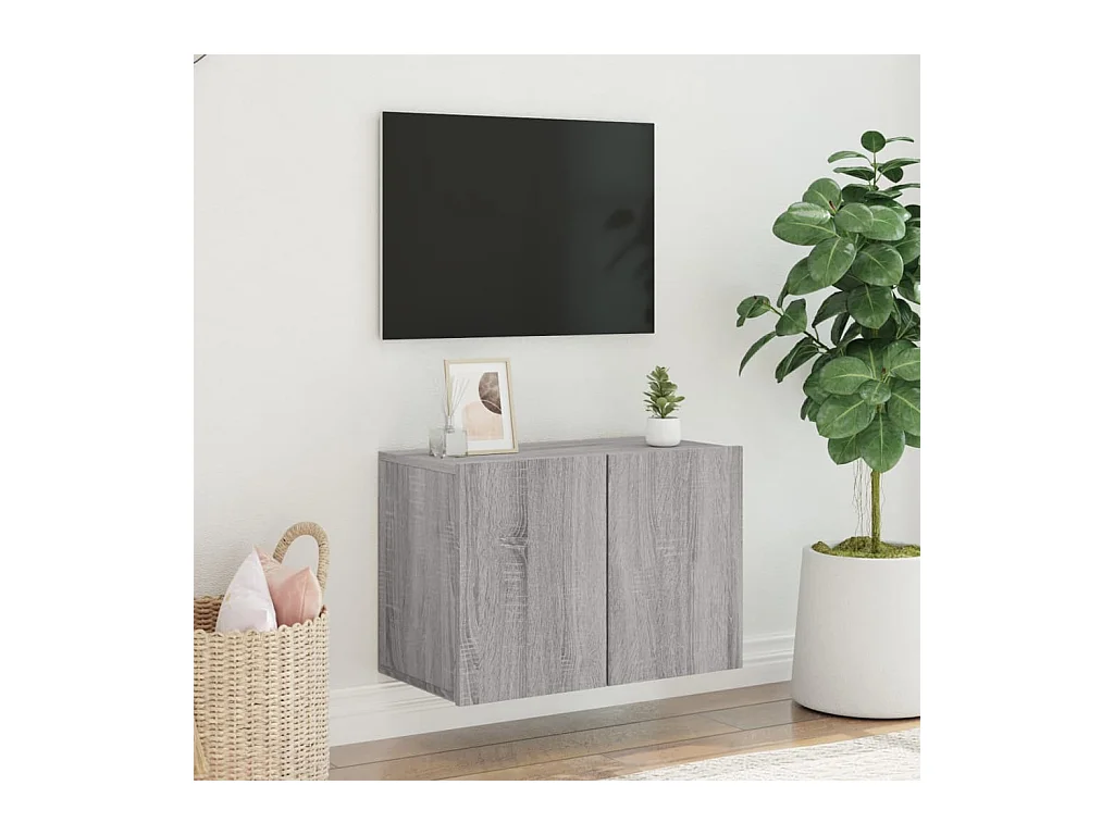 Mueble para TV  | Gabinete de TV |  Mueble de salón de pared gris Sonoma 60x30x41 cm