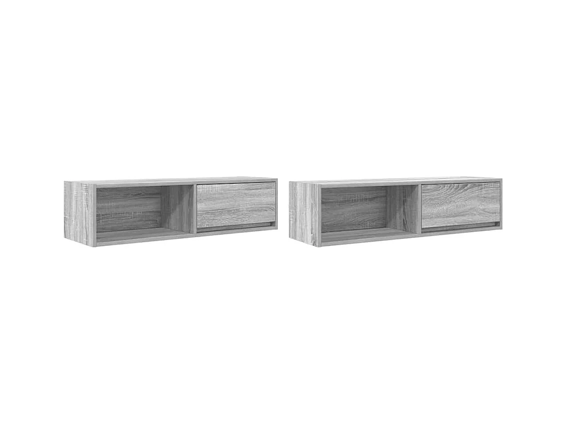 Muebles de TV | Gabinetes de TV |  Muebles de salón 2 uds madera ingeniería gris Sonoma 100x31x25,5cm