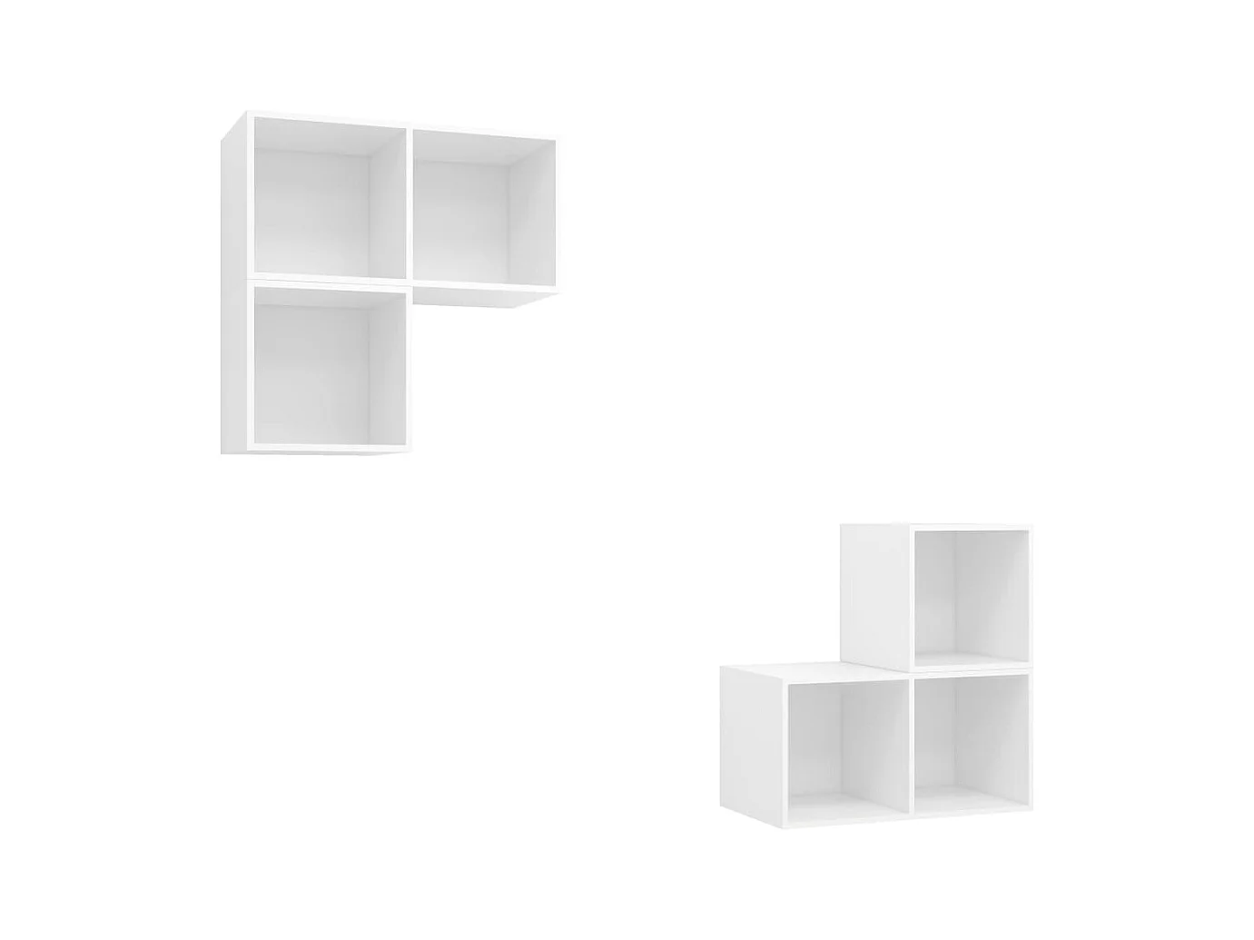 4-delige Tv-meubelset | Tv-Bank | TV-kast spaanplaat wit