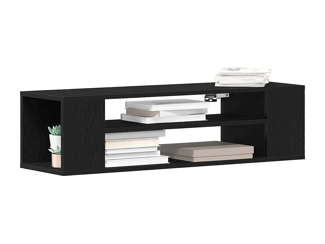 Gabinete de TV | Mueble de TV | Mueble de salón Negro 100 x 30 x 26.5 cm Madera contrachapada