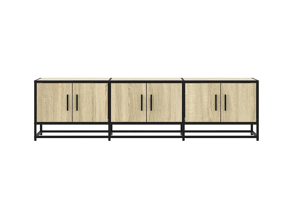 Tv-meubel | Tv-Bank | TV-kast150x35x41 cm bewerkt hout metaal sonoma eikenkleurig