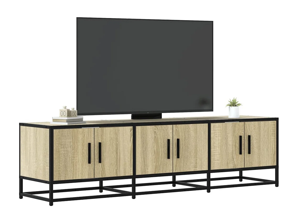 Meuble TV | Banc TV | Armoire TV chêne sonoma 150x35x41 cm bois d'ingénierie et métal