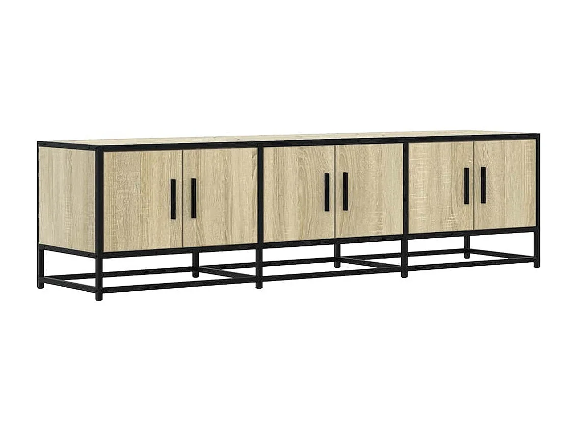 Meuble TV | Banc TV | Armoire TV chêne sonoma 150x35x41 cm bois d'ingénierie et métal