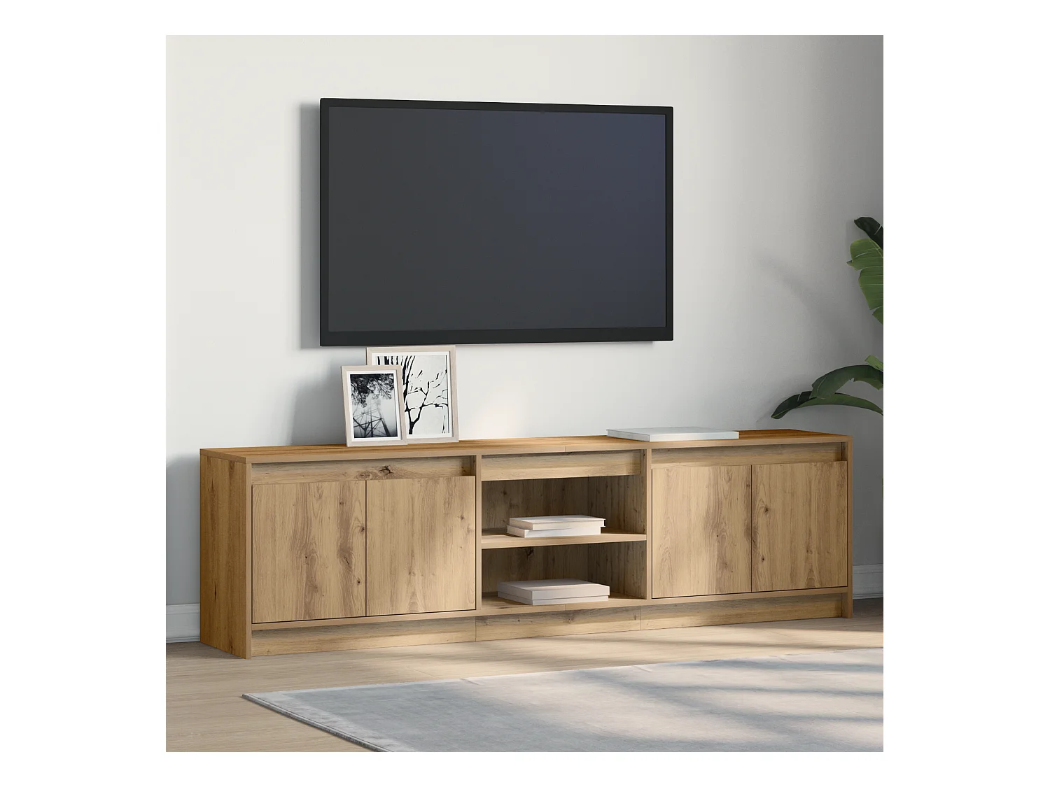 TV-kast | Tv-meubel | Tv-Bank Bruin 182 x 34 x 50 cm Geengineerd hout en Spaanplaat