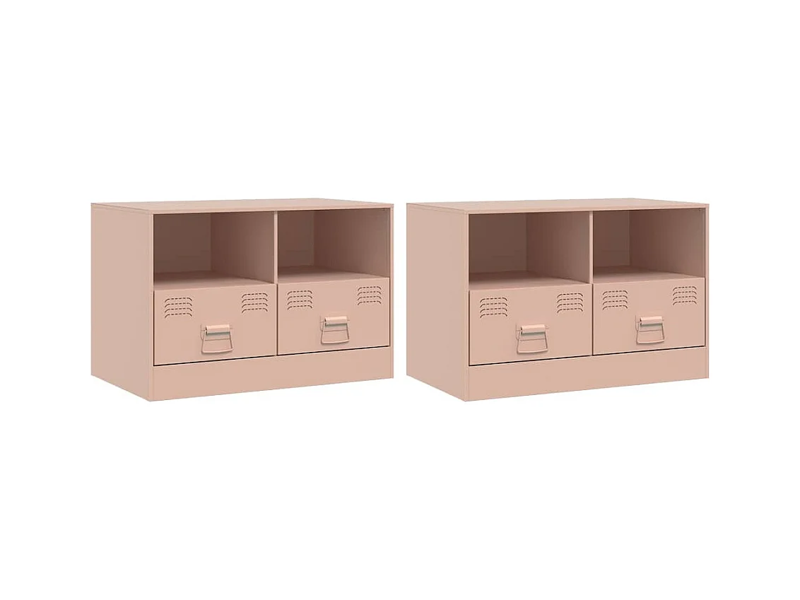 muebles para TV  | Gabinetes de TV |  Muebles de salón 2 unidades acero rosa 67x39x44 cm