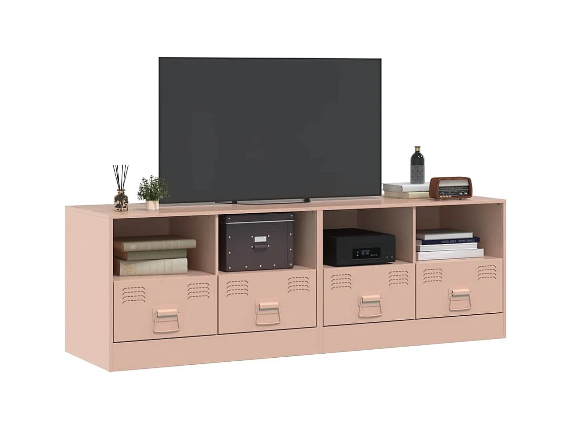 muebles para TV  | Gabinetes de TV |  Muebles de salón 2 unidades acero rosa 67x39x44 cm